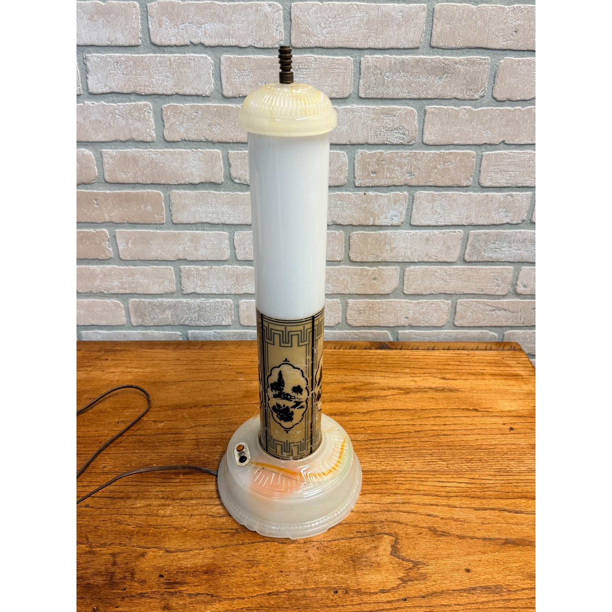 Vintage 1930s Art Deco All-Lite Skyscraper Lamp Eurkea Tea Co. Original 20.5"