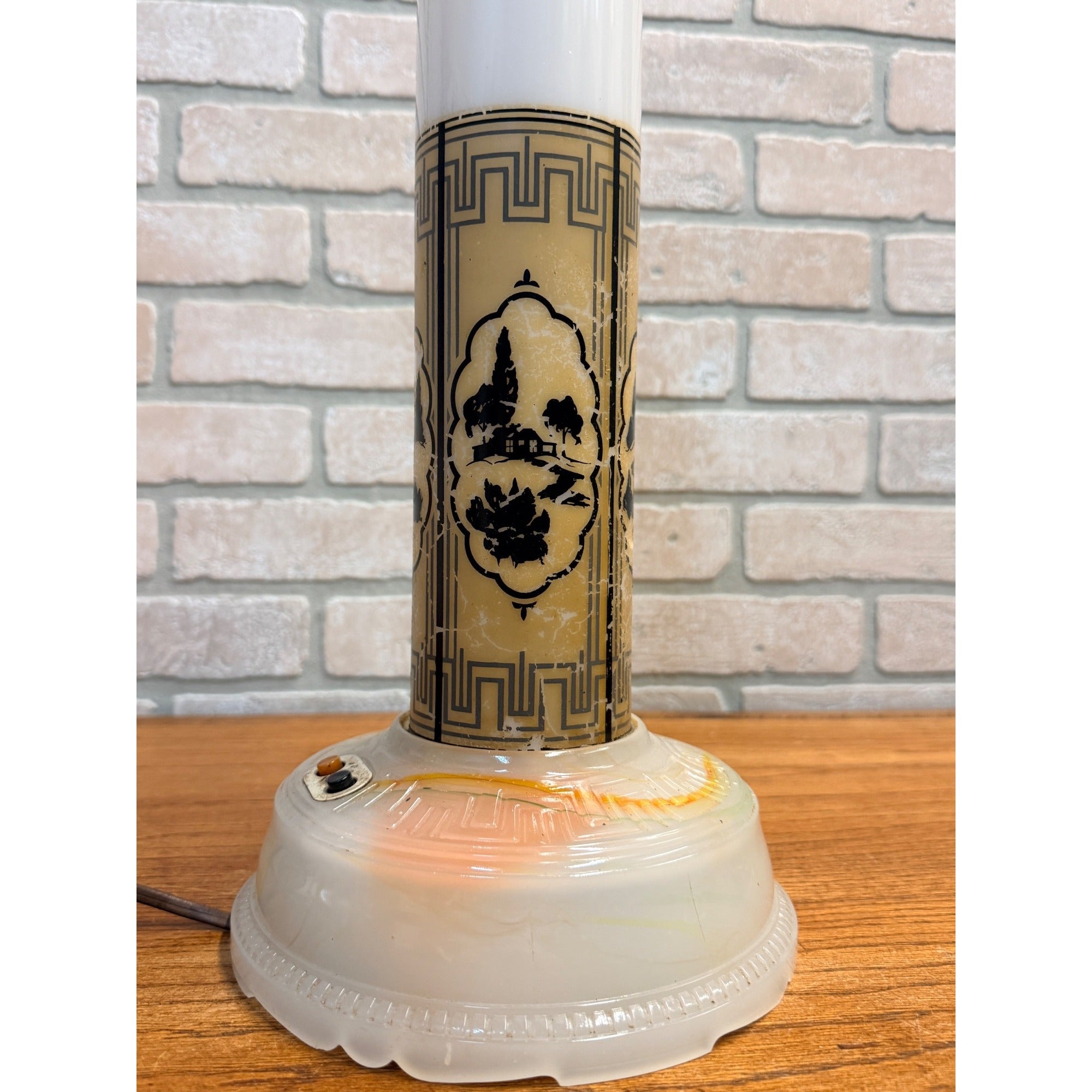 Vintage 1930s Art Deco All-Lite Skyscraper Lamp Eurkea Tea Co. Original 20.5"