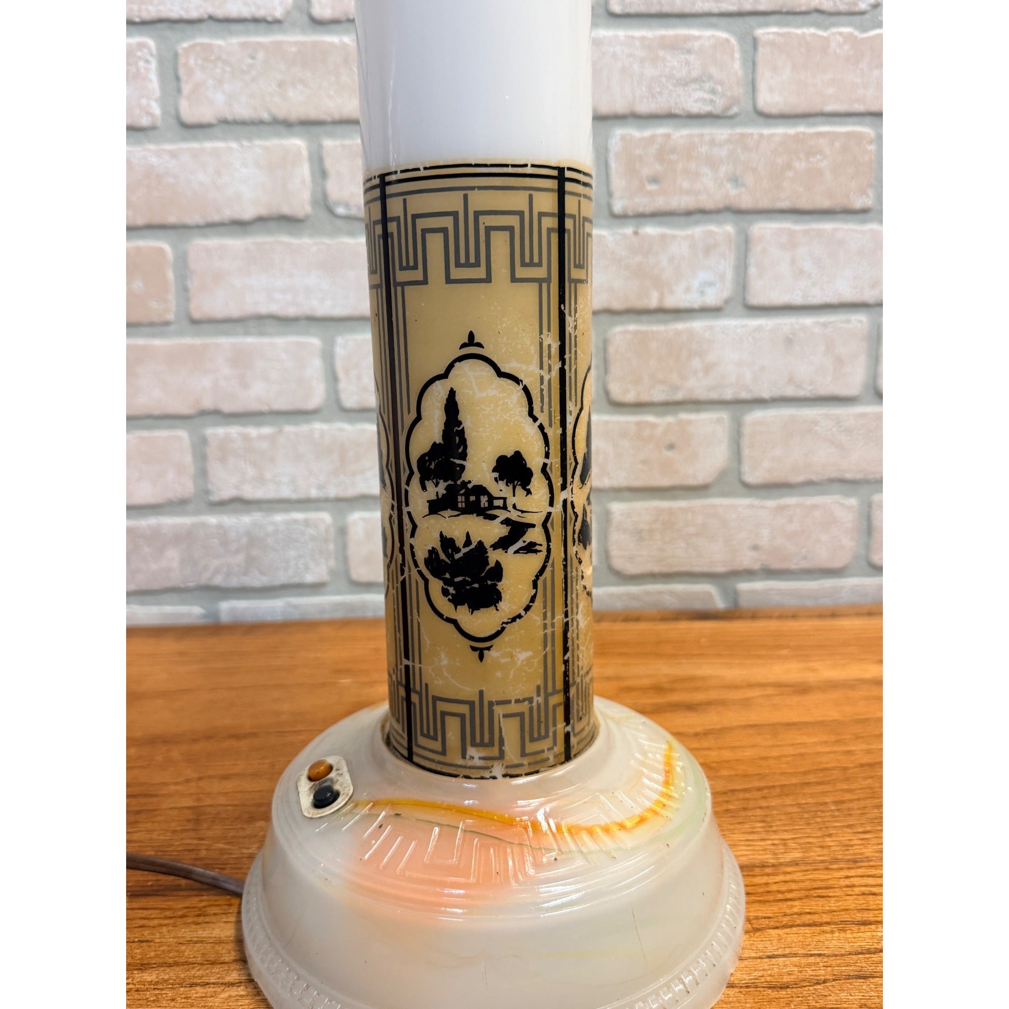 Vintage 1930s Art Deco All-Lite Skyscraper Lamp Eurkea Tea Co. Original 20.5"