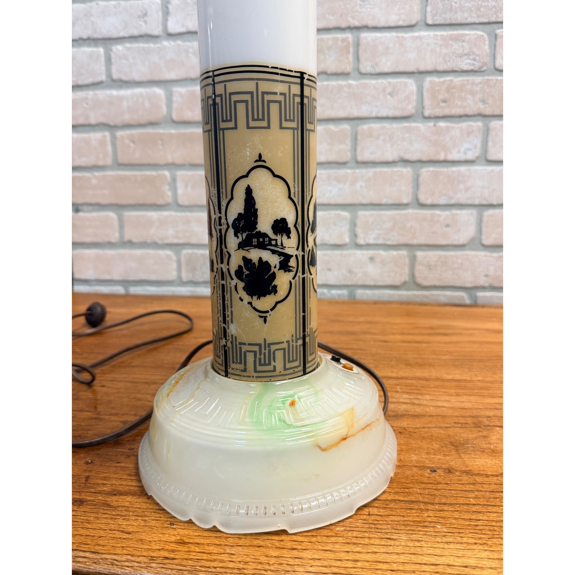 Vintage 1930s Art Deco All-Lite Skyscraper Lamp Eurkea Tea Co. Original 20.5"