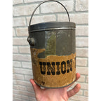 Early 1900s Goodrich Milwaukee "Old Soldier" Tobacco Empty Tin Pail Bucket Paper Label