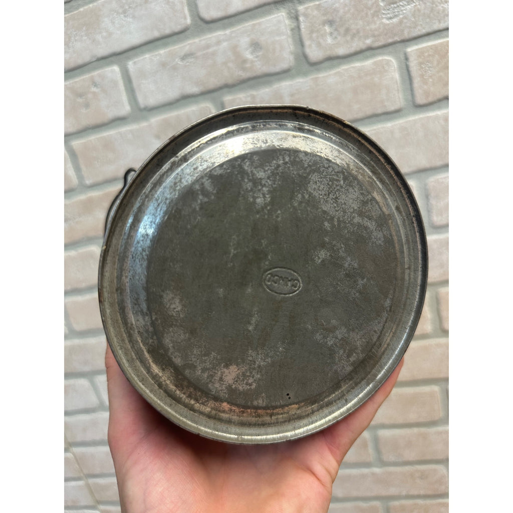 Early 1900s Goodrich Milwaukee "Old Soldier" Tobacco Empty Tin Pail Bucket Paper Label