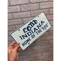 Vintage Indiana Home of the Indianapolis 500 Booster License Plate EMBOSS STEEL