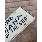 Vintage Indiana Home of the Indianapolis 500 Booster License Plate EMBOSS STEEL