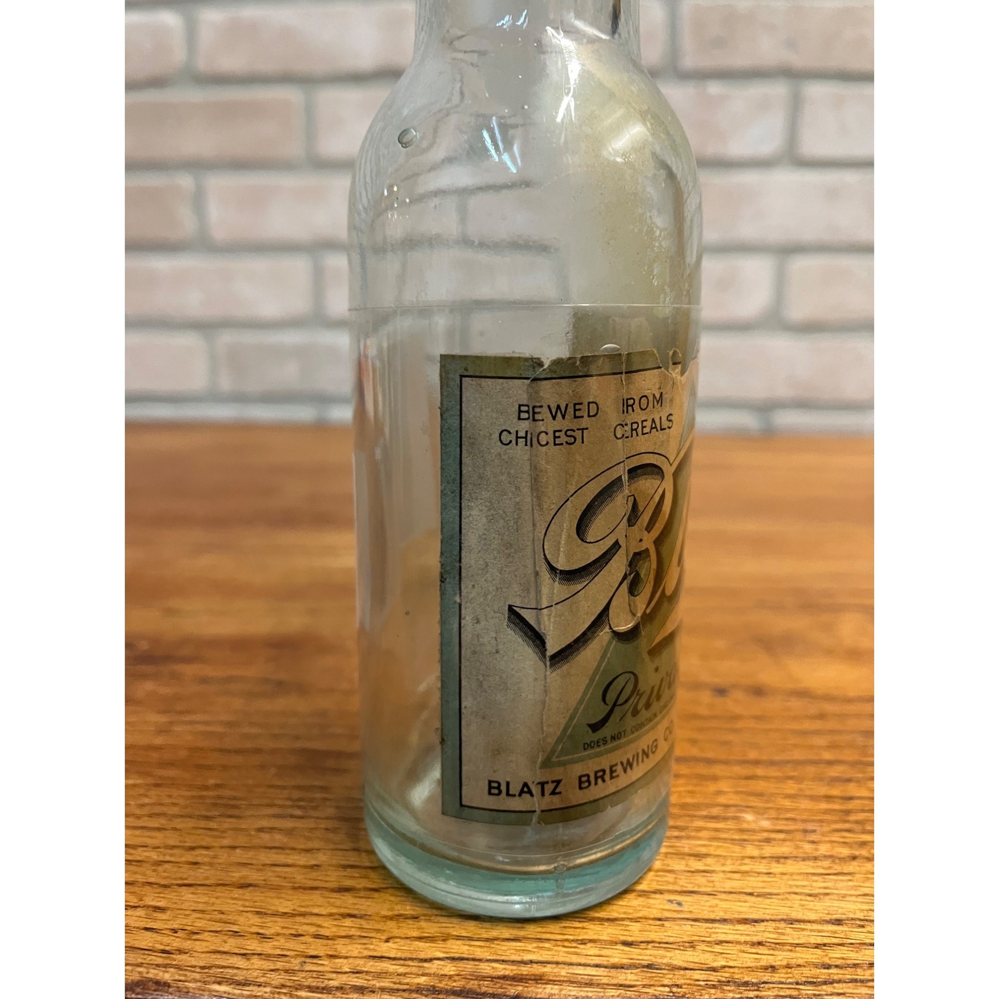 Vintage Blatz Private Stock Beer IRTP Paper Label Bottle Milwaukee, Wis 12oz