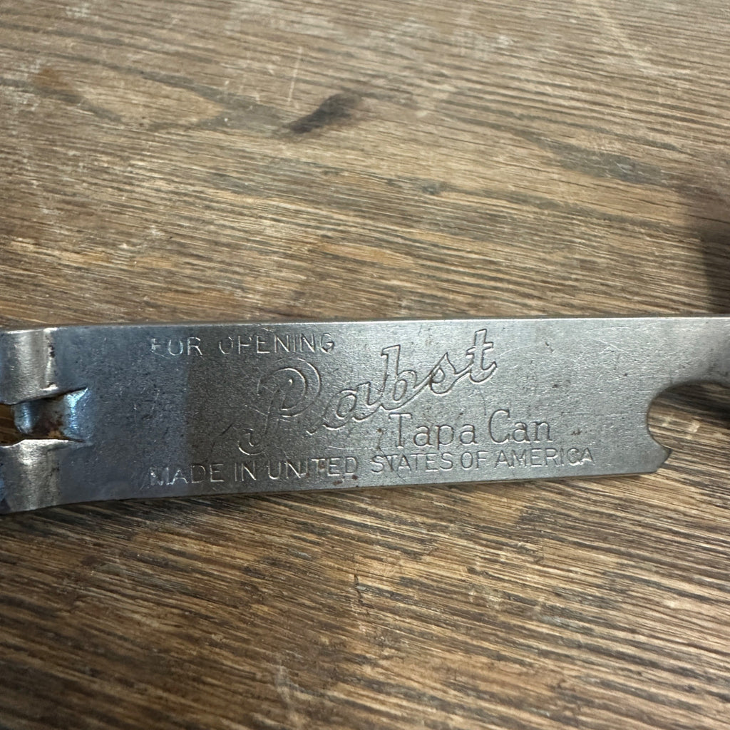 Vintage 1930s Pabst Blue Ribbon Tapa Can Beer Opener 5" Milwaukee
