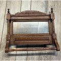 Antique Victorian Eastlake Walnut Mirror Towel Rack Washstand Hall Tree Shelf