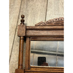 Antique Victorian Eastlake Walnut Mirror Towel Rack Washstand Hall Tree Shelf