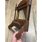 Antique Victorian Eastlake Walnut Mirror Towel Rack Washstand Hall Tree Shelf