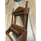 Antique Victorian Eastlake Walnut Mirror Towel Rack Washstand Hall Tree Shelf