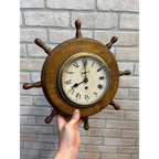 Vintage Sestrel Marine Ship Wheel Clock Nautical Wall Clock Grimsby Elliott Mvmt