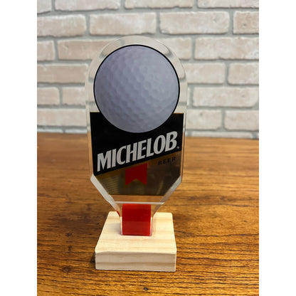 Vintage 1980s Michelob Beer Golf Ball Acrylic 6" Tap Handle