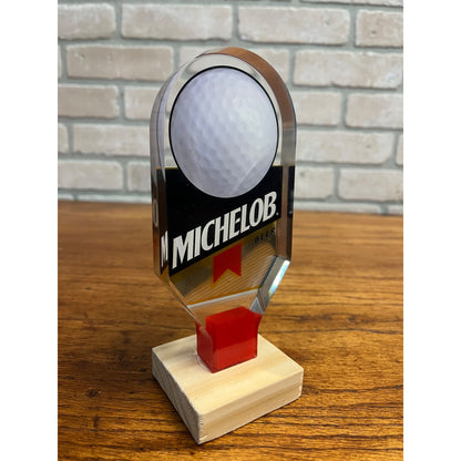 Vintage 1980s Michelob Beer Golf Ball Acrylic 6" Tap Handle