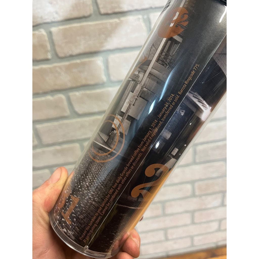 2014 Starbucks Coffee Free Refill 16oz Tumbler Travel Mug Pike Place 1st Store