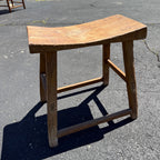 Antique Primitive Wooden Milking Stool Hand Hewn Farmhouse Rustic Folk Art