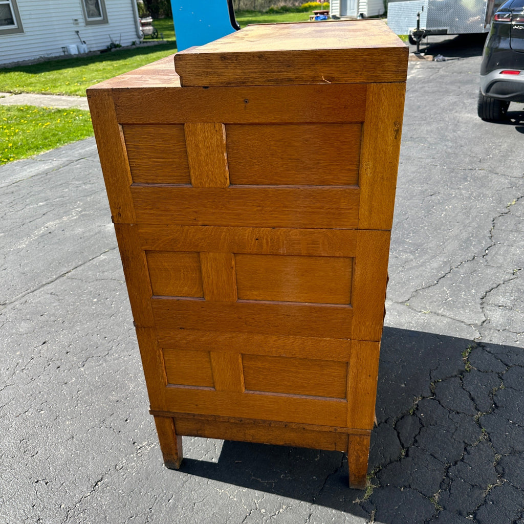 Antique Globe Quarter-Sawn Oak Filing Cabinet 1920s Industrial Wooden