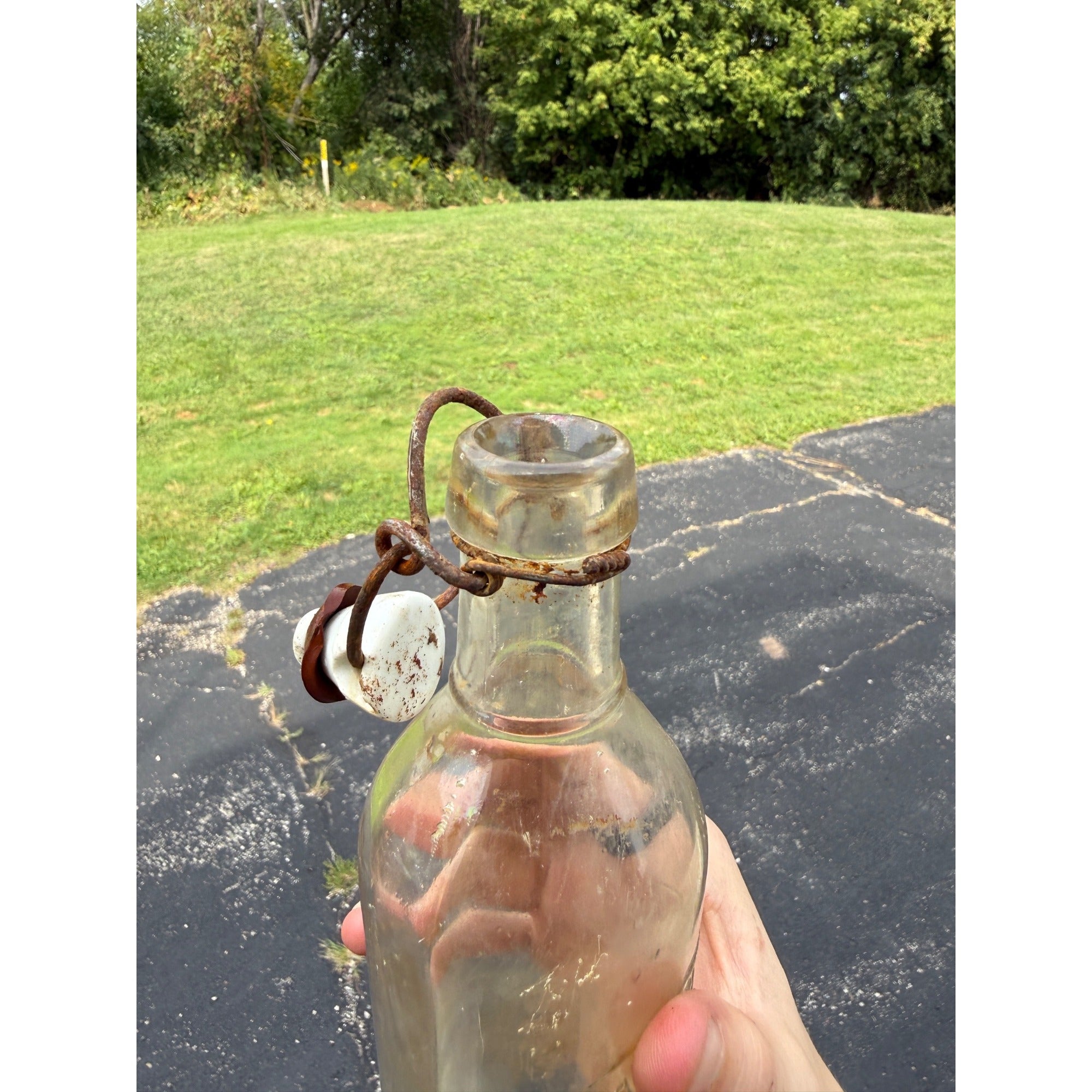 Vintage Blob 1890s Clear Citrate Of Magnesia Bottle Embossed WENS 8"