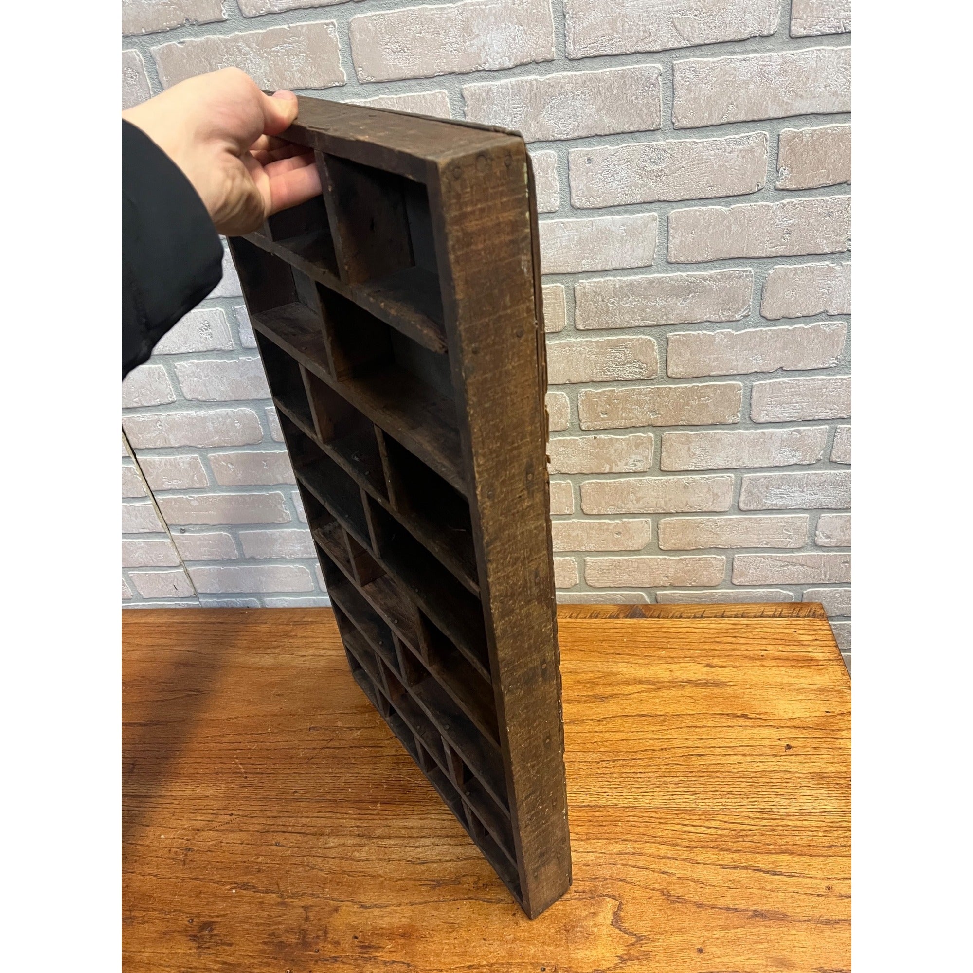 Vintage Wooden Printers Drawer Letterpress Shadow Box Display Large 28" x 16"