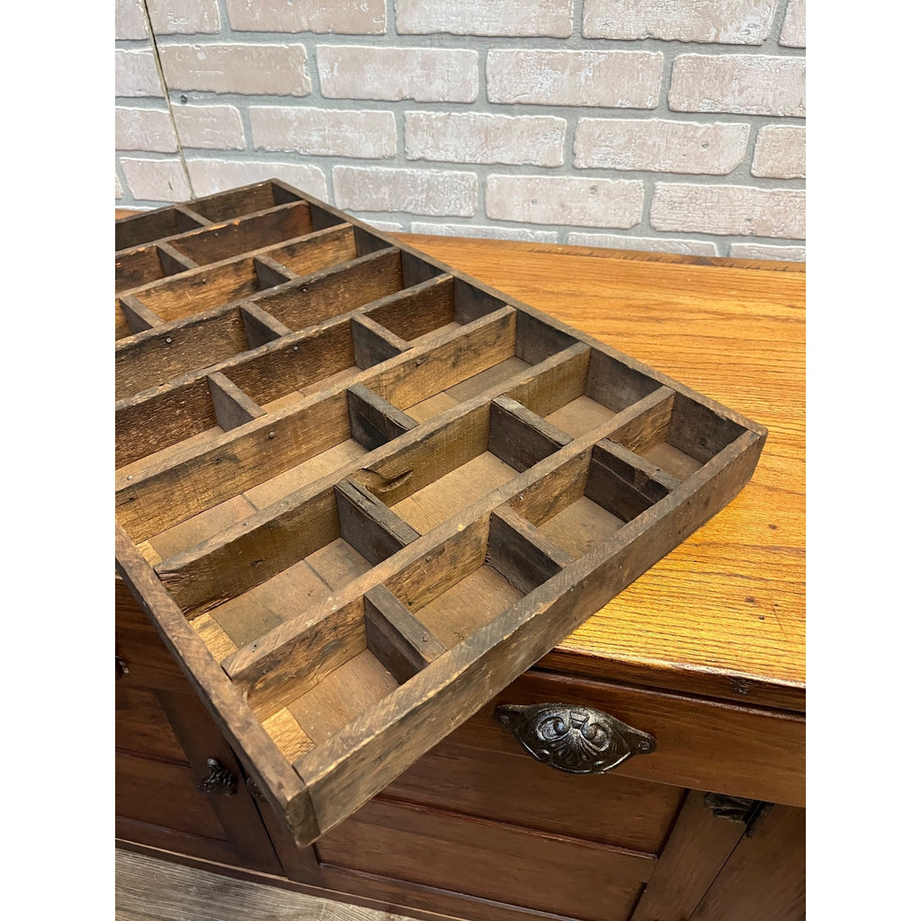 Vintage Wooden Printers Drawer Letterpress Shadow Box Display Large 28" x 16"