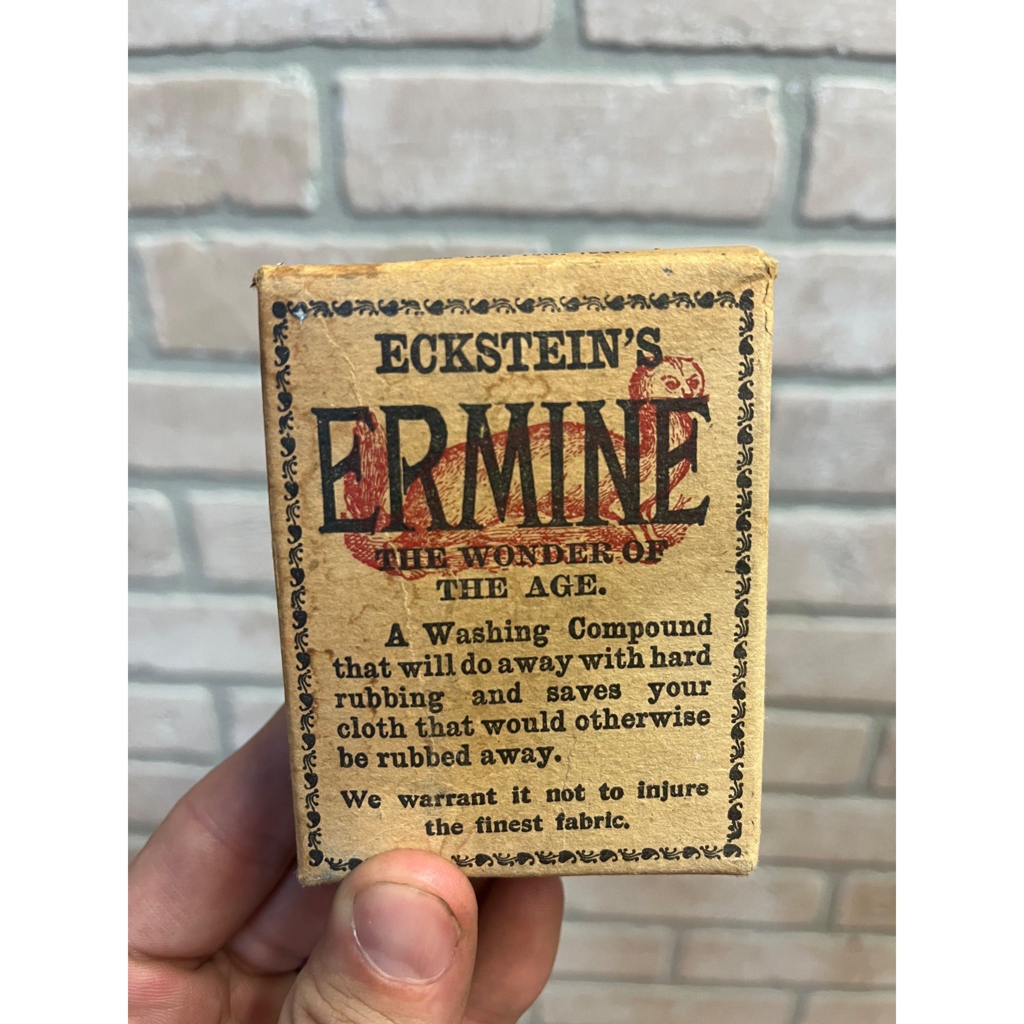 Antique c1890s ECKSTEIN’S Ermine Laundry Soap Washing Compound in Box Medical