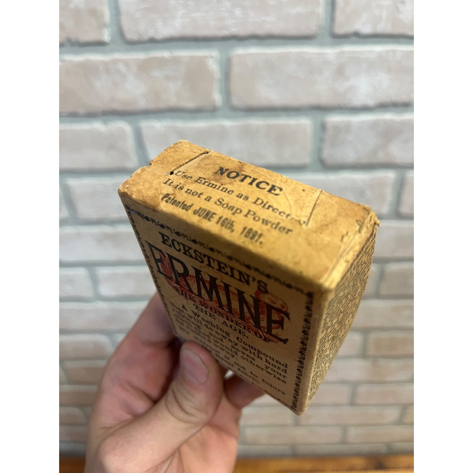 Antique c1890s ECKSTEIN’S Ermine Laundry Soap Washing Compound in Box Medical