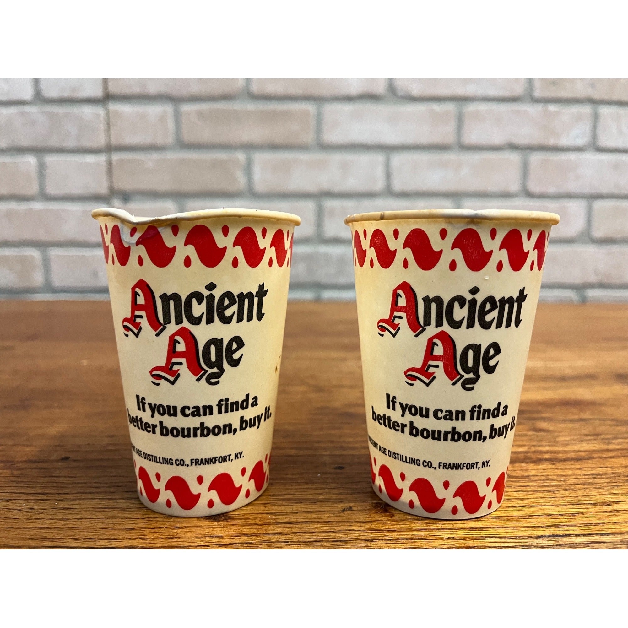 Vintage Ancient Age Bourbon Sample Advertising Wax Paper Dixie Lily Cups