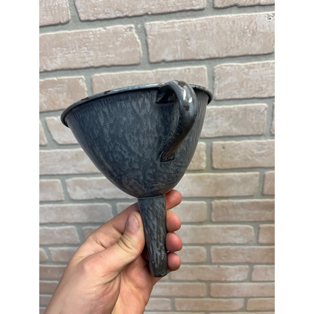 Antique Primitive Grey Graniteware Enamelware Funnel Canning Farmhouse Kitchen Decor
