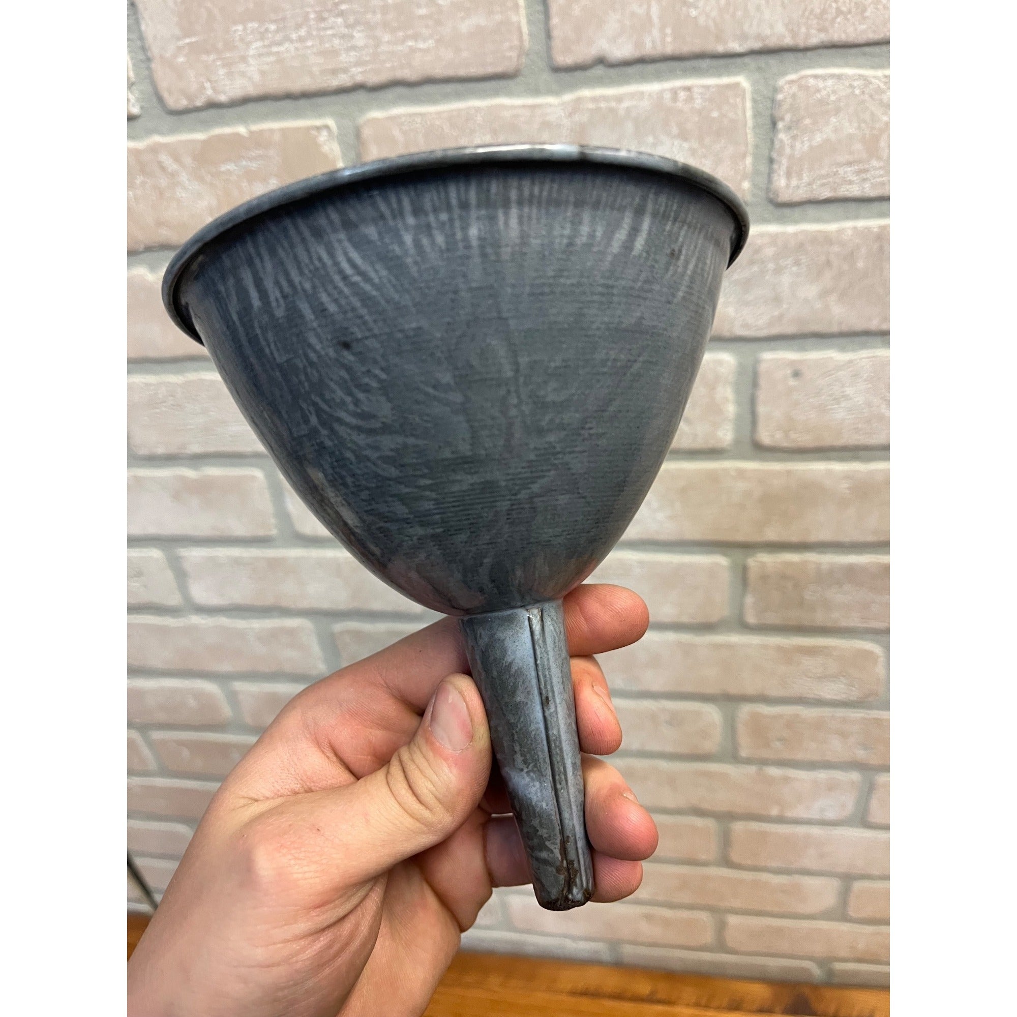 Antique Primitive Grey Graniteware Enamelware Funnel Canning Farmhouse Kitchen Decor