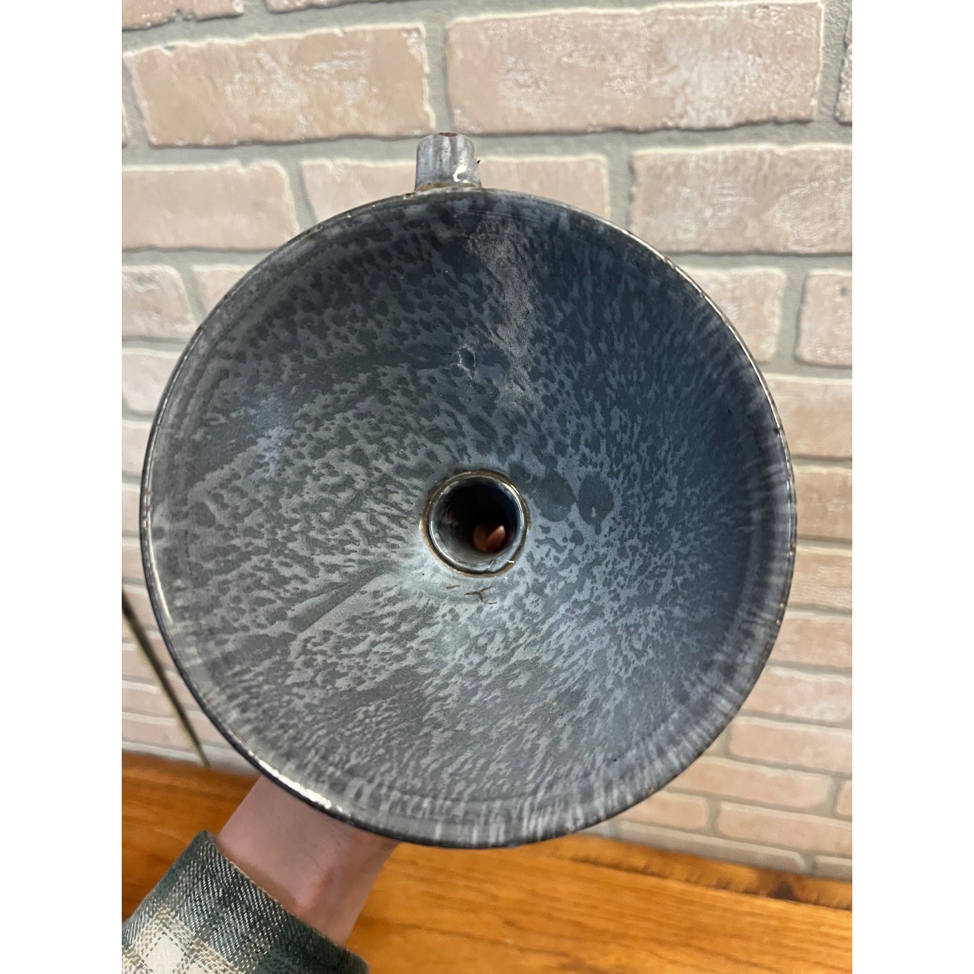 Antique Primitive Grey Graniteware Enamelware Funnel Canning Farmhouse Kitchen Decor