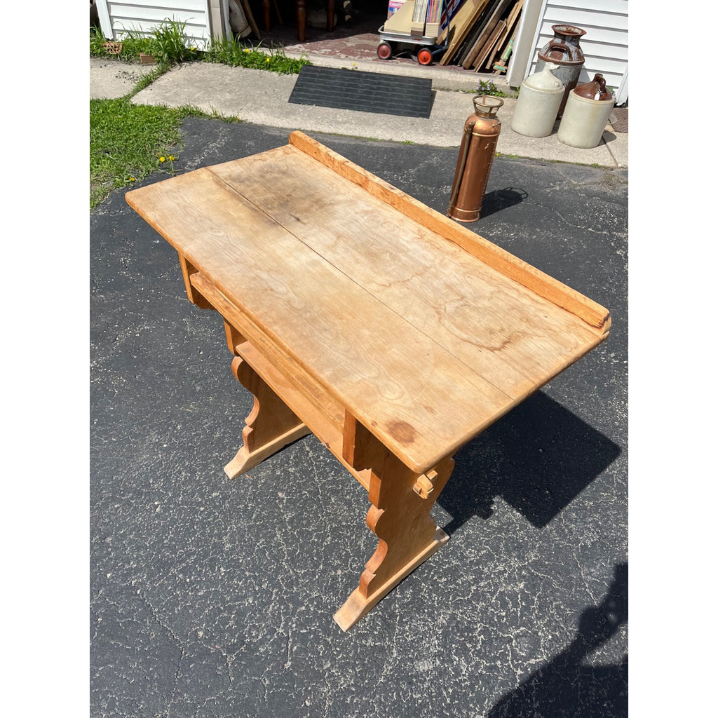 Antique Victorian Standing Writing Desk Primitive Pine Clerk School Desk c.1900