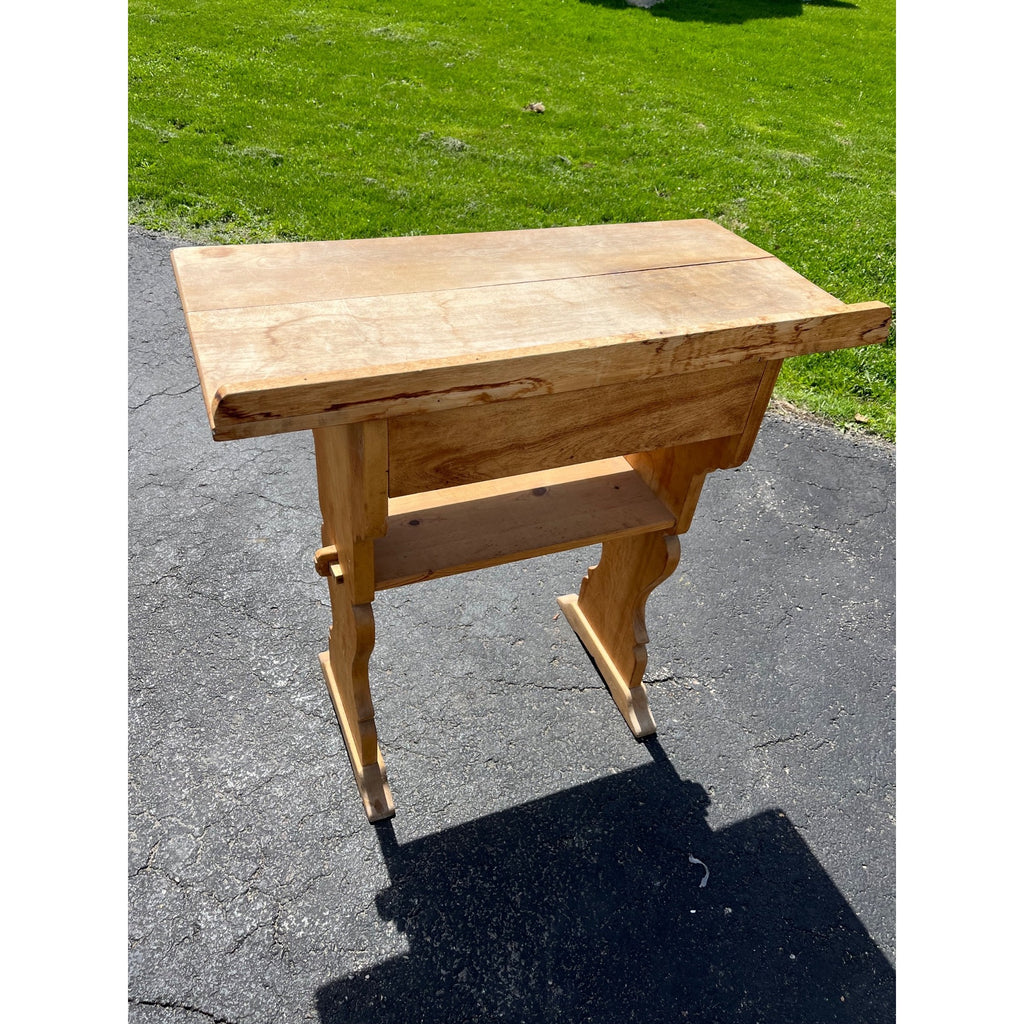 Antique Victorian Standing Writing Desk Primitive Pine Clerk School Desk c.1900
