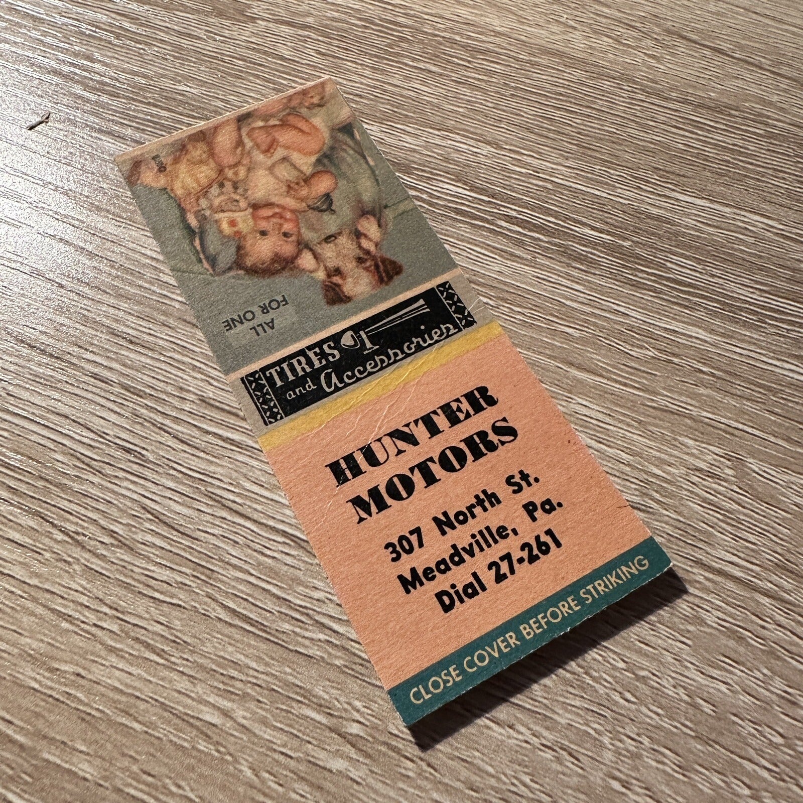 Vintage Hunter Motors Meadville PA Advertising Matchbook