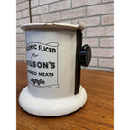 Vintage 1900s Wilsons Meat Slicer Porcelain Cast Iron Advertising Display Deli