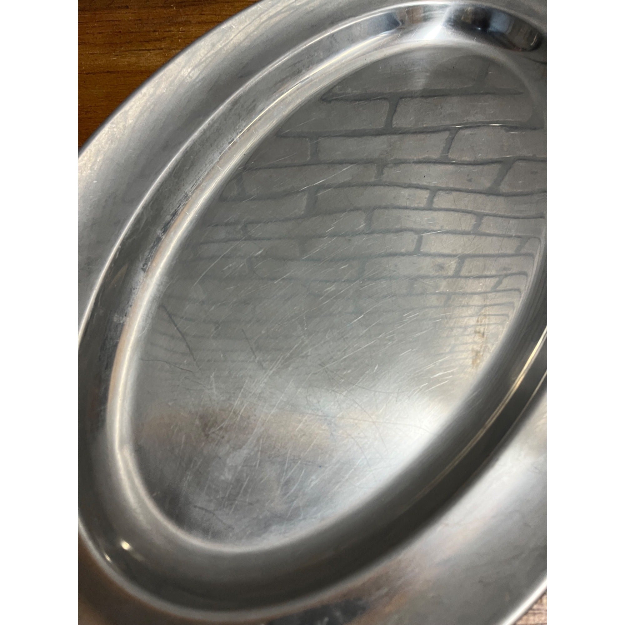Vintage 1960s MCM Stainless Serving Oval Platter Meat Tray Gense Sweden Large 22