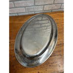 Vintage 1960s MCM Stainless Serving Oval Platter Meat Tray Gense Sweden Large 22