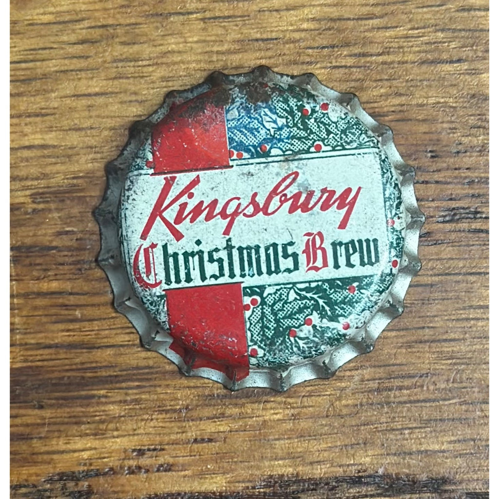 KINGSBURY CHRISTMAS BREW UNUSED CORK BEER BOTTLE CAP ~ SHEBOYGAN WISCONSIN CROWN