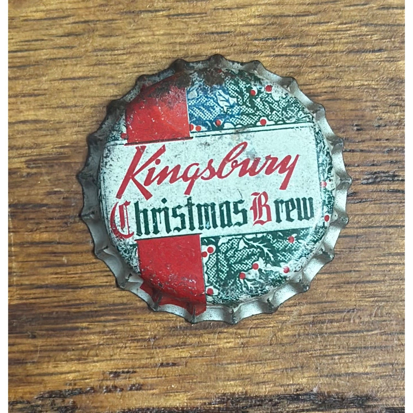 KINGSBURY CHRISTMAS BREW UNUSED CORK BEER BOTTLE CAP ~ SHEBOYGAN WISCONSIN CROWN