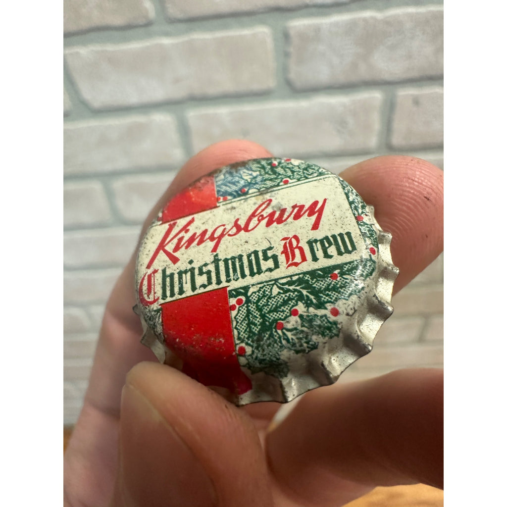 KINGSBURY CHRISTMAS BREW UNUSED CORK BEER BOTTLE CAP ~ SHEBOYGAN WISCONSIN CROWN