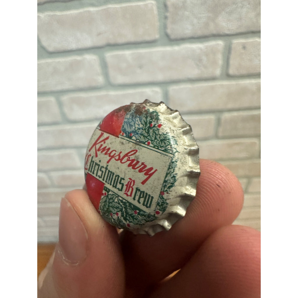 KINGSBURY CHRISTMAS BREW UNUSED CORK BEER BOTTLE CAP ~ SHEBOYGAN WISCONSIN CROWN