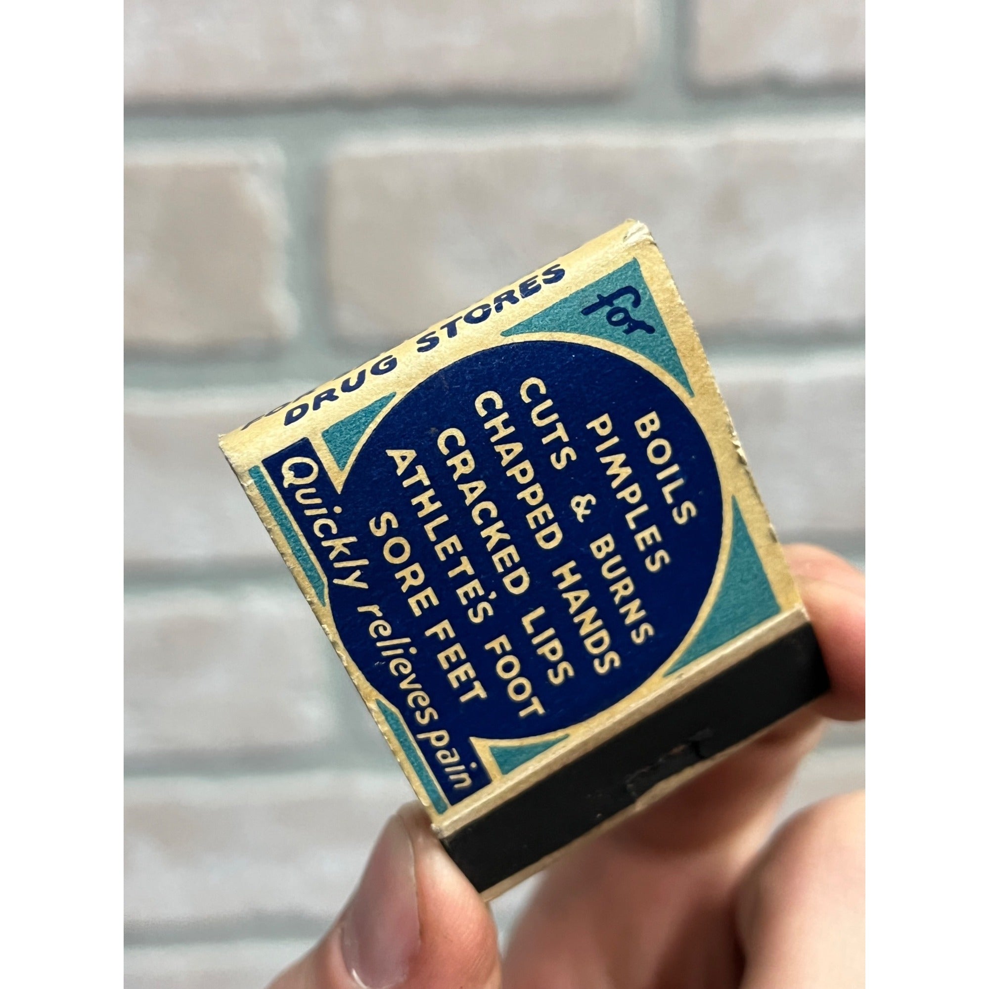 Vintage 1930s Flaxo Antiseptic Ointment Drug Store FULL Matchbook Advertising