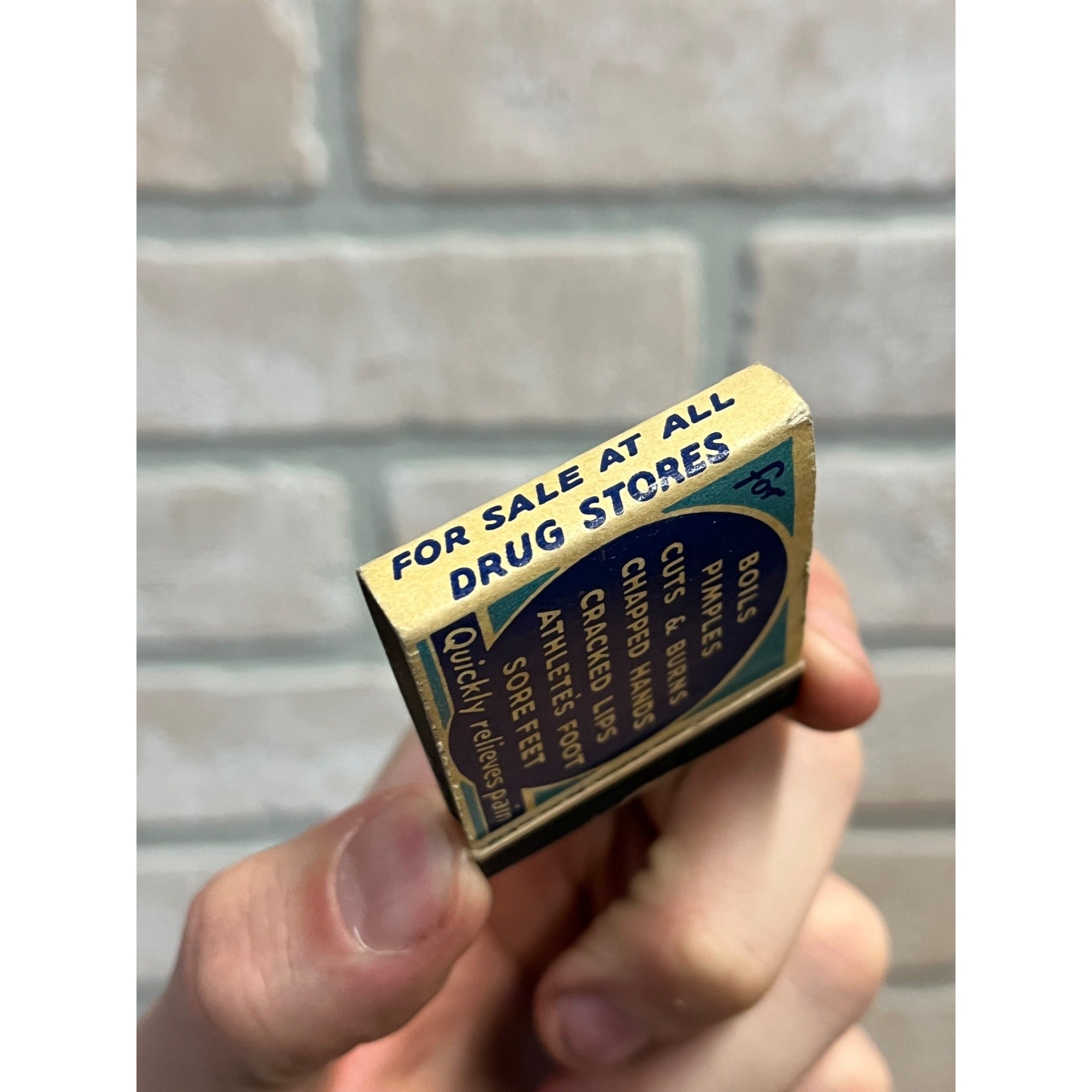 Vintage 1930s Flaxo Antiseptic Ointment Drug Store FULL Matchbook Advertising