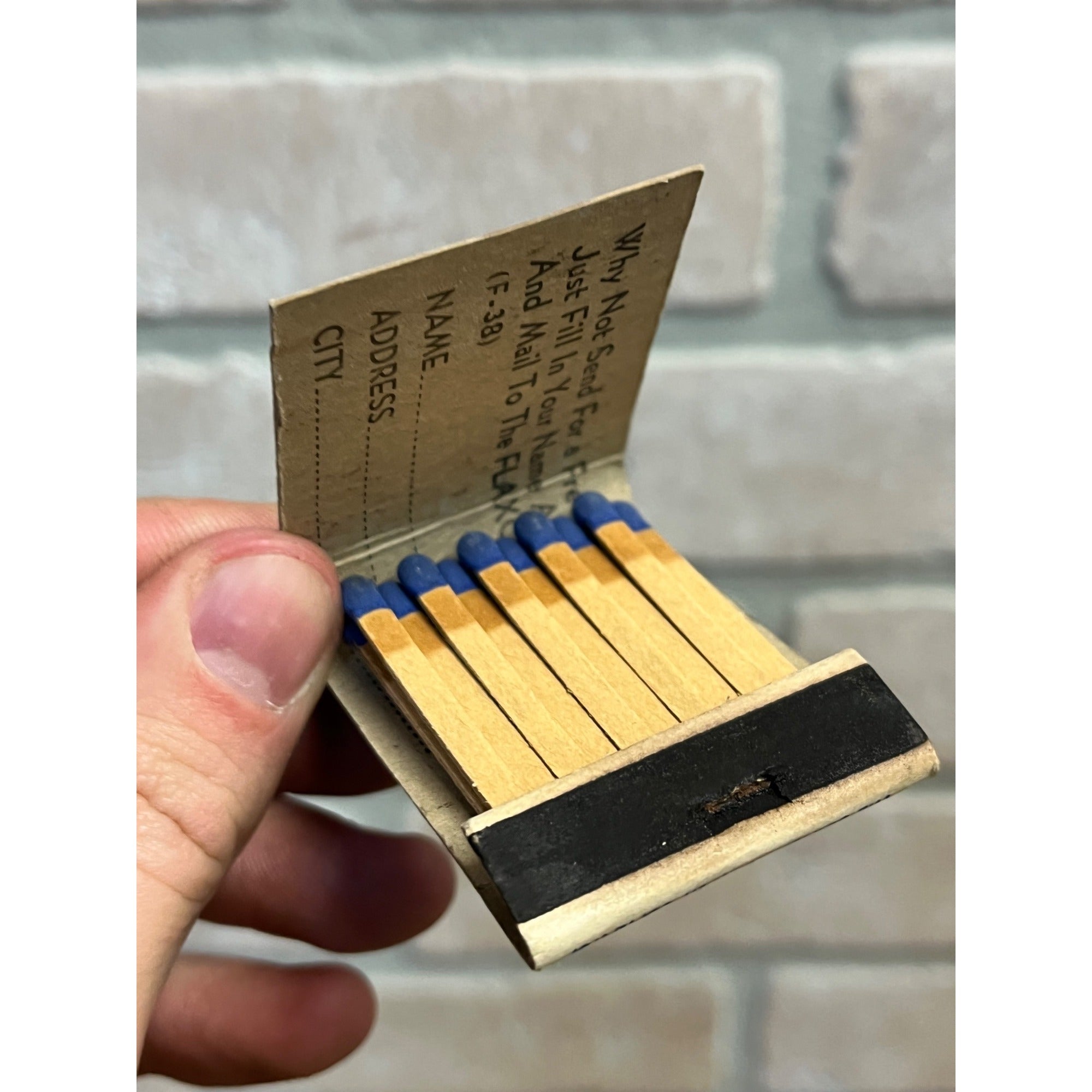 Vintage 1930s Flaxo Antiseptic Ointment Drug Store FULL Matchbook Advertising