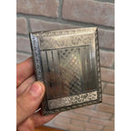 Vintage 1930s Art Deco Evans Nickel-Plated Brass Cigarette Case Holder Engraved Monogram