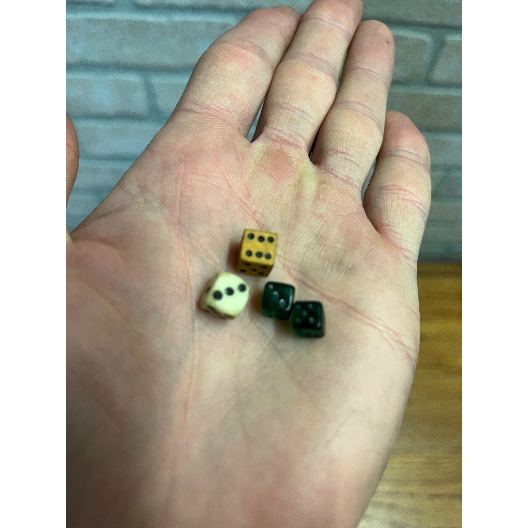 Vintage Miniature Dice Lot Glass Game Dice Pocket Travel Gaming 6mm & 8mm