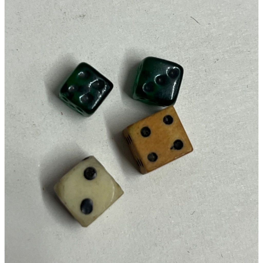 Vintage Miniature Dice Lot Glass Game Dice Pocket Travel Gaming 6mm & 8mm