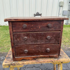 Antique 19th c. Wood Miniature 3-Drawer Chest Americana AAFA Victorian