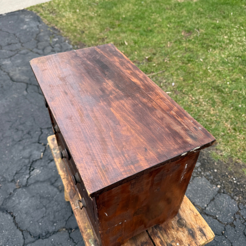 Antique 19th c. Wood Miniature 3-Drawer Chest Americana AAFA Victorian