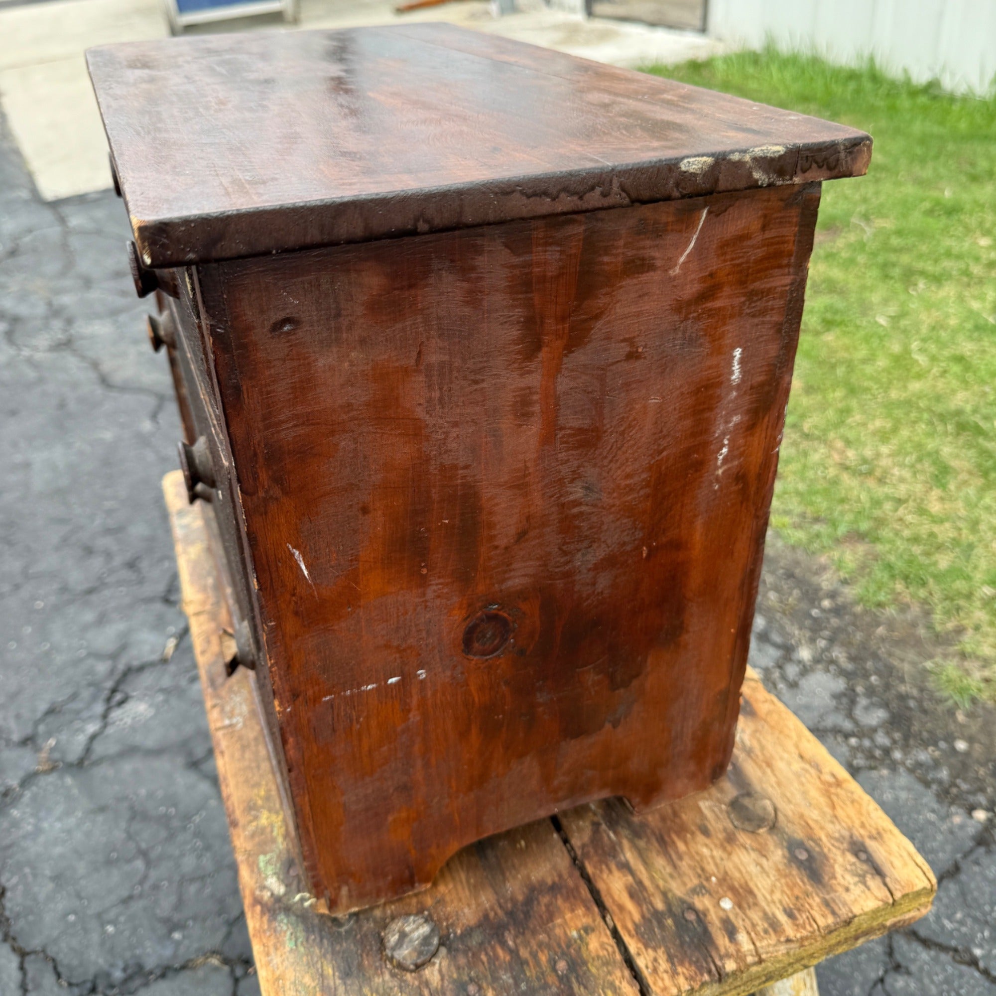 Antique 19th c. Wood Miniature 3-Drawer Chest Americana AAFA Victorian