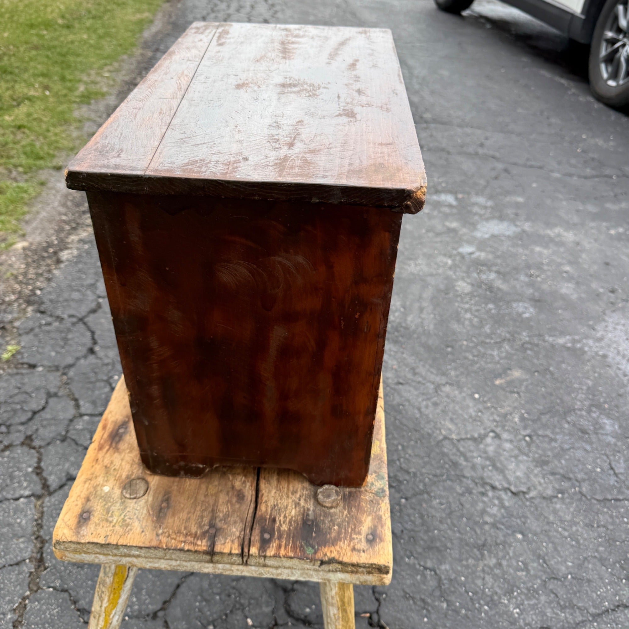Antique 19th c. Wood Miniature 3-Drawer Chest Americana AAFA Victorian