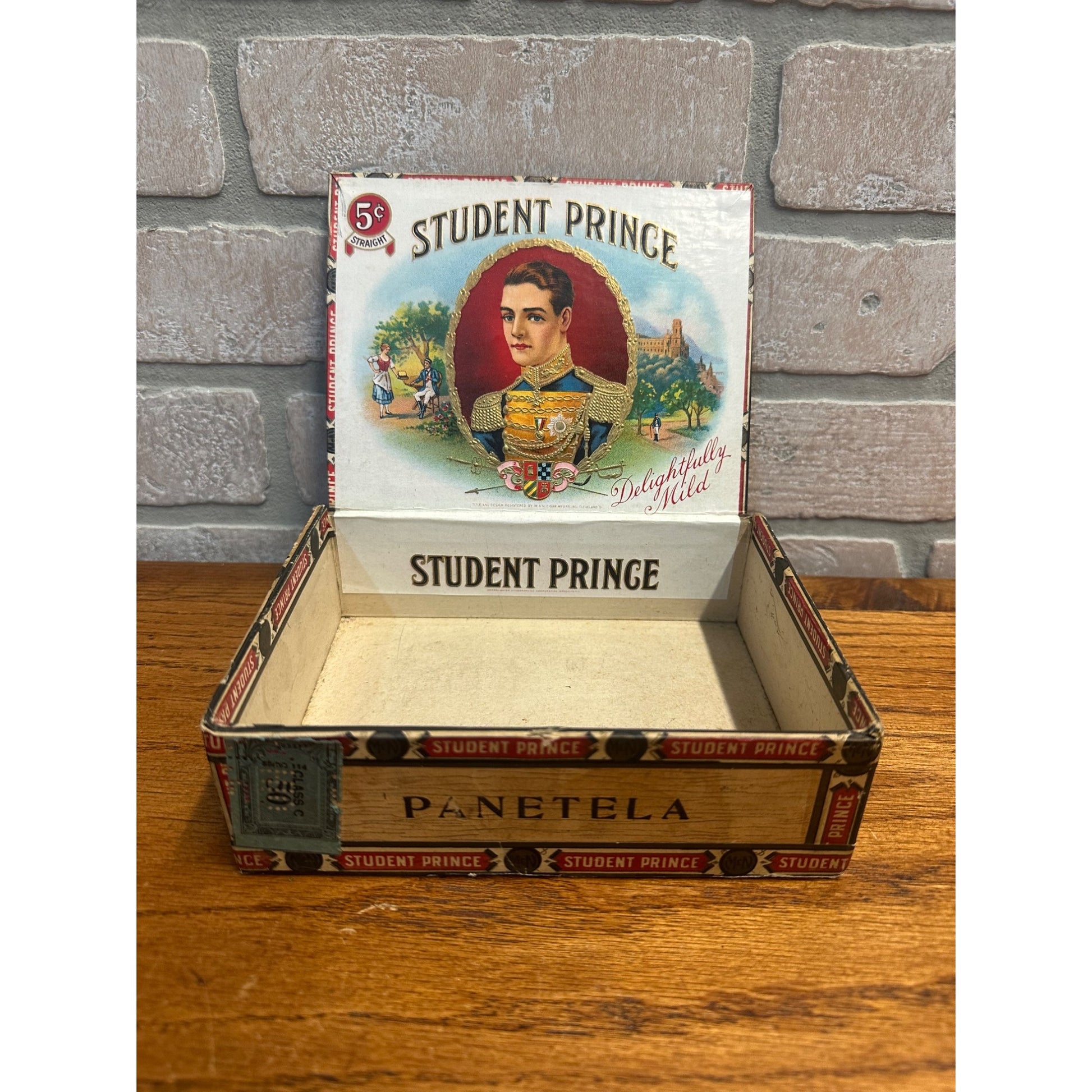 Vintage Student Prince Cigar Box Advertising Display Pressed Cardboard Ohio